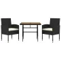 Garden dining set 3 pieces black synthetic rattan by vidaXL, Garden sets - Ref: Foro24-3120088, Price: 188,16 €, Discount: %