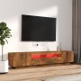 TV-Möbel-Set mit LEDS 2 Stück Räuchereiche Sperrholz von vidaXL, TV-Möbel - Ref: Foro24-3120170, Preis: 104,06 €, Rabatt: %