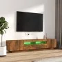 TV-Möbel-Set mit LEDS 2 Stück Räuchereiche Sperrholz von vidaXL, TV-Möbel - Ref: Foro24-3120170, Preis: 102,80 €, Rabatt: %