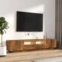 TV-Möbel-Set mit LEDS 2 Stück Räuchereiche Sperrholz von vidaXL, TV-Möbel - Ref: Foro24-3120170, Preis: 102,80 €, Rabatt: %