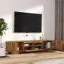 TV-Möbel-Set mit LEDS 2 Stück Räuchereiche Sperrholz von vidaXL, TV-Möbel - Ref: Foro24-3120170, Preis: 102,80 €, Rabatt: %