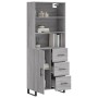 Aparador alto madera contrachapada gris sonoma 69,5x34x180 cm