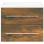 Mueble de baño con lavabo madera contrachapada roble ahumado de vidaXL, Tocadores de baño - Ref: Foro24-3120179, Precio: 154,...