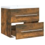 Smoked oak plywood bathroom cabinet with sink by vidaXL, bathroom vanities - Ref: Foro24-3120179, Price: 155,55 €, Discount: %