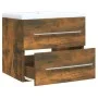 Smoked oak plywood bathroom cabinet with sink by vidaXL, bathroom vanities - Ref: Foro24-3120179, Price: 156,89 €, Discount: %