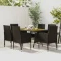 idaXL Garden Dining Set 7 Pieces Black Synthetic Rattan by vidaXL, Garden sets - Ref: Foro24-3120100, Price: 438,90 €, Discou...