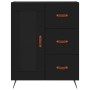 Aparador alto madera contrachapada negro 69,5x34x180 cm