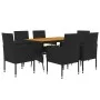 idaXL Garden Dining Set 7 Pieces Black Synthetic Rattan by vidaXL, Garden sets - Ref: Foro24-3120100, Price: 438,90 €, Discou...