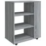 Armario con ruedas madera contrachapada gris Sonoma 60x35x75 cm de vidaXL, Taquillas y armarios de almacenamiento - Ref: Foro...