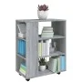 Armario con ruedas madera contrachapada gris Sonoma 60x35x75 cm de vidaXL, Taquillas y armarios de almacenamiento - Ref: Foro...