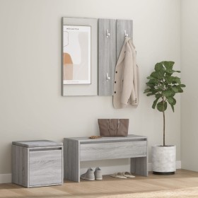 Flurmöbel-Set aus Sperrholz in Sonoma-Grau von vidaXL, Kleiderschränke - Ref: Foro24-3120195, Preis: 113,26 €, Rabatt: %