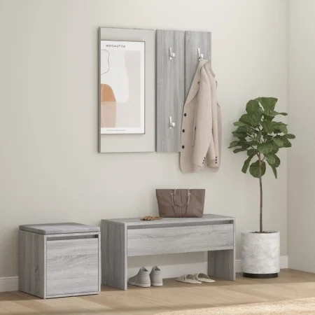 Flurmöbel-Set aus Sperrholz in Sonoma-Grau von vidaXL, Kleiderschränke - Ref: Foro24-3120195, Preis: 107,35 €, Rabatt: %