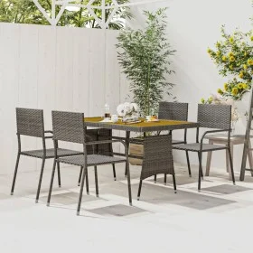 Garden dining set 5 pieces gray synthetic rattan by vidaXL, Garden sets - Ref: Foro24-3120102, Price: 269,19 €, Discount: %