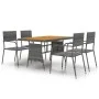Garten-Essgruppe 5-teilig aus grauem synthetischem Rattan von vidaXL, Gartensets - Ref: Foro24-3120102, Preis: 269,16 €, Raba...