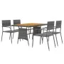 Garten-Essgruppe 5-teilig aus grauem synthetischem Rattan von vidaXL, Gartensets - Ref: Foro24-3120102, Preis: 269,16 €, Raba...