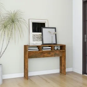 Smoked oak plywood console table 105x30x80 cm by vidaXL, Side tables - Ref: Foro24-815939, Price: 40,96 €, Discount: %