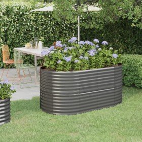 Jardinera arriate acero galvanizado gris 152x80x68 cm Jardinera arriate acero galvanizado gris 152x80x68 cm