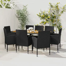 idaXL Garten-Essgruppe 9-teilig, schwarzes synthetisches Rattan von vidaXL, Gartensets - Ref: Foro24-3120110, Preis: 560,65 €...