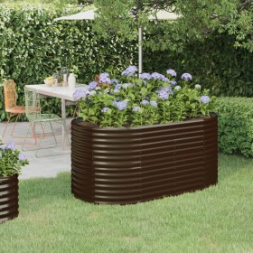 Jardinera arriate acero galvanizado marrón 152x80x68 cm