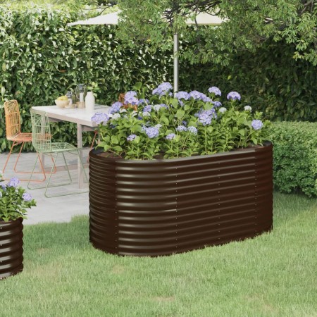 Jardinera arriate acero galvanizado marrón 152x80x68 cm