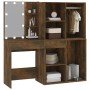Dressing table with LED and smoked oak plywood cabinet by vidaXL, Bedroom Dressers - Ref: Foro24-3120188, Price: 190,08 €, Di...