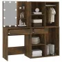 Dressing table with LED and smoked oak plywood cabinet by vidaXL, Bedroom Dressers - Ref: Foro24-3120188, Price: 187,78 €, Di...