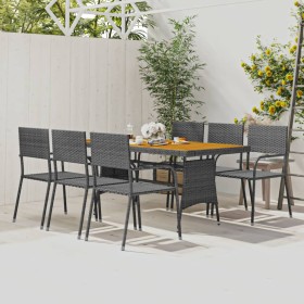 idaXL Garden Dining Set 7 Pieces Gray Synthetic Rattan by vidaXL, Garden sets - Ref: Foro24-3120112, Price: 407,94 €, Discoun...