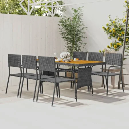 idaXL Garden Dining Set 7 Pieces Gray Synthetic Rattan by vidaXL, Garden sets - Ref: Foro24-3120112, Price: 370,57 €, Discoun...