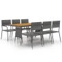 idaXL Garden Dining Set 7 Pieces Gray Synthetic Rattan by vidaXL, Garden sets - Ref: Foro24-3120112, Price: 370,57 €, Discoun...