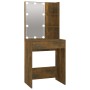 Dressing table with LED and smoked oak plywood cabinet by vidaXL, Bedroom Dressers - Ref: Foro24-3120188, Price: 190,08 €, Di...