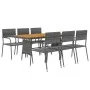 idaXL Garden Dining Set 7 Pieces Gray Synthetic Rattan by vidaXL, Garden sets - Ref: Foro24-3120112, Price: 370,57 €, Discoun...