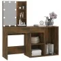 Dresser with LED lights and smoked oak plywood wardrobe by vidaXL, Bedroom Dressers - Ref: Foro24-3120185, Price: 127,58 €, D...