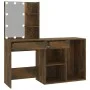 Dresser with LED lights and smoked oak plywood wardrobe by vidaXL, Bedroom Dressers - Ref: Foro24-3120185, Price: 127,58 €, D...