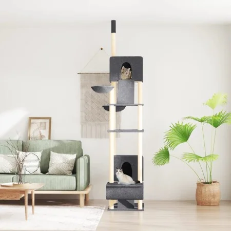 Floor to ceiling cat scratching post dark gray 277-303 cm by vidaXL, Cat furniture - Ref: Foro24-171614, Price: 118,64 €, Dis...