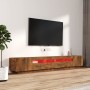 TV-Möbelset mit LEDS, 3-teilig, geräuchertes Eichensperrholz von vidaXL, TV-Möbel - Ref: Foro24-3120173, Preis: 146,87 €, Rab...