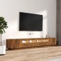 TV-Möbelset mit LEDS, 3-teilig, geräuchertes Eichensperrholz von vidaXL, TV-Möbel - Ref: Foro24-3120173, Preis: 146,87 €, Rab...