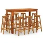 Garten-Barmöbel-Set 9-teilig aus massivem Akazienholz von vidaXL, Gartensets - Ref: Foro24-3116024, Preis: 523,26 €, Rabatt: %