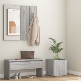 Set de muebles de recibidor madera contrachapada gris Sonoma