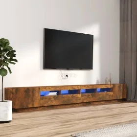 TV furniture set with LEDS 3 pieces smoked oak plywood by vidaXL, TV Furniture - Ref: Foro24-3120176, Price: 156,48 €, Discou...