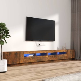 TV-Möbelset mit LEDS, 3-teilig, geräuchertes Eichensperrholz von vidaXL, TV-Möbel - Ref: Foro24-3120176, Preis: 158,39 €, Rab...