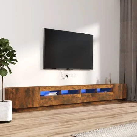 Set de muebles TV con LEDS 3 pzas contrachapada roble ahumado de vidaXL, Muebles TV - Ref: Foro24-3120176, Precio: 156,48 €, ...