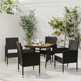 5-teiliges Garten-Ess-Set aus schwarzem synthetischem Rattan von vidaXL, Gartensets - Ref: Foro24-3120090, Preis: 282,20 €, R...
