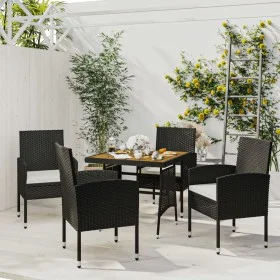 5-teiliges Garten-Ess-Set aus schwarzem synthetischem Rattan von vidaXL, Gartensets - Ref: Foro24-3120090, Preis: 279,92 €, R...