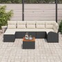 Conjunto de sofá de jardín 8 pcs Negro Poliratán