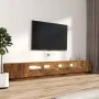 Set de muebles TV con LEDS 3 pzas contrachapada roble ahumado de vidaXL, Muebles TV - Ref: Foro24-3120176, Precio: 156,48 €, ...
