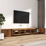 Set de muebles TV con LEDS 3 pzas contrachapada roble ahumado de vidaXL, Muebles TV - Ref: Foro24-3120176, Precio: 160,40 €, ...