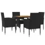 5-teiliges Garten-Ess-Set aus schwarzem synthetischem Rattan von vidaXL, Gartensets - Ref: Foro24-3120090, Preis: 280,73 €, R...
