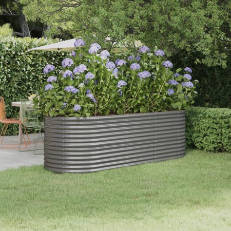 Jardinera arriate acero galvanizado gris 224x80x68 cm