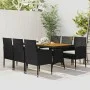 Garden dining set 7 pieces black synthetic rattan by vidaXL, Garden sets - Ref: Foro24-3120108, Price: 472,49 €, Discount: %