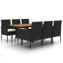 Garden dining set 7 pieces black synthetic rattan by vidaXL, Garden sets - Ref: Foro24-3120108, Price: 467,83 €, Discount: %